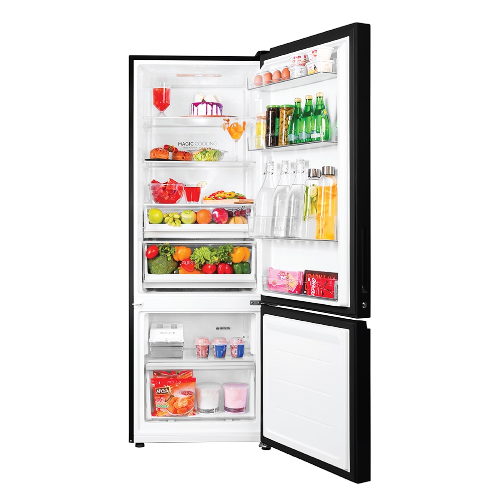 Haier 325 L 2 Star Black Glass  Bottom Mount Refrigerator
