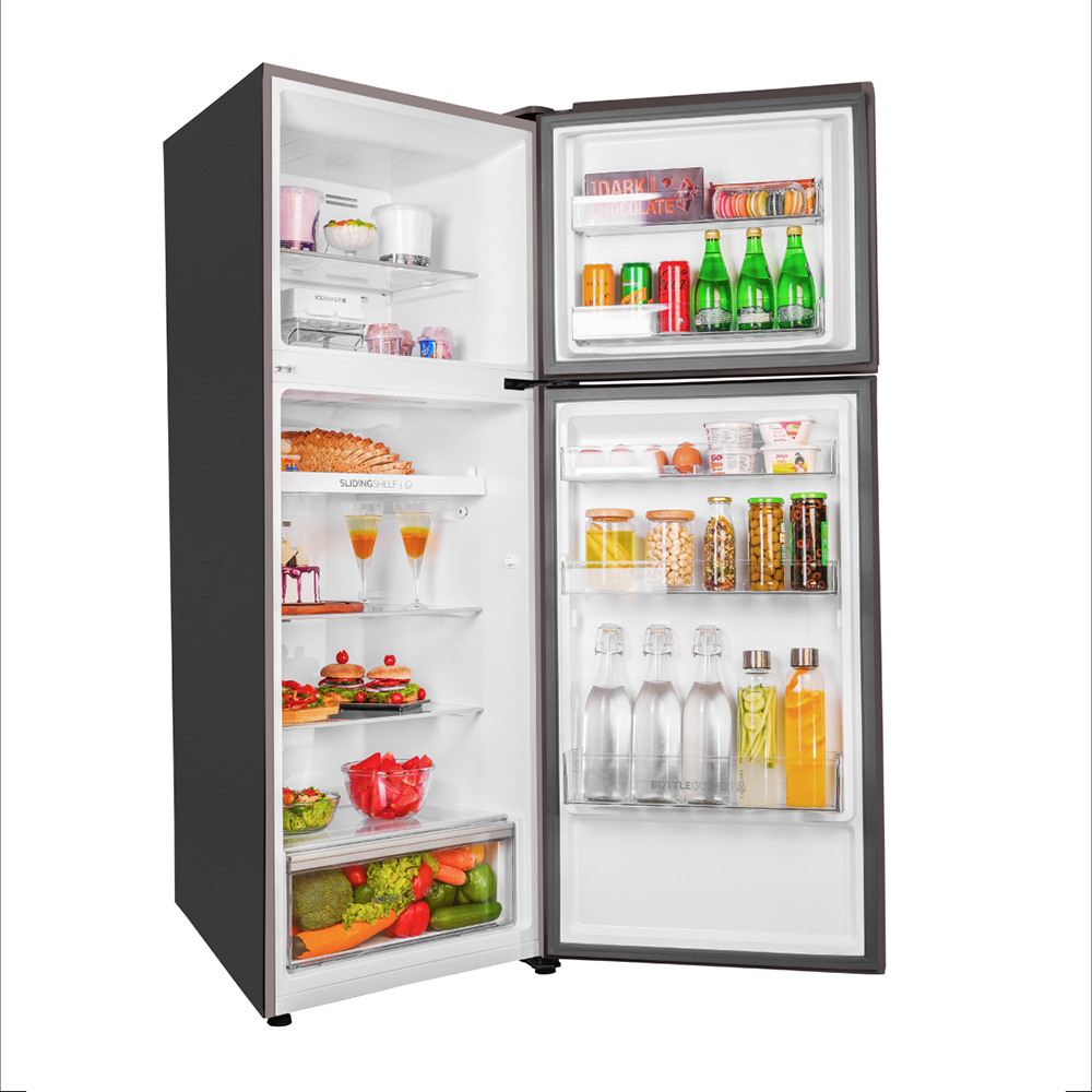 Haier 325 L 2 Star Black white Glass  Bottom Mount Refrigerator