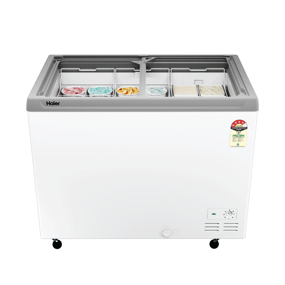 Haier 425L Glass Top Deep Freezer| 2026 STAR Rating (White)