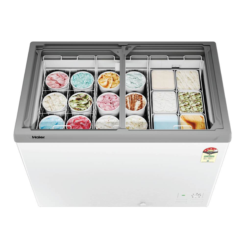 Haier 425L Glass Top Deep Freezer| 2026 STAR Rating (White)