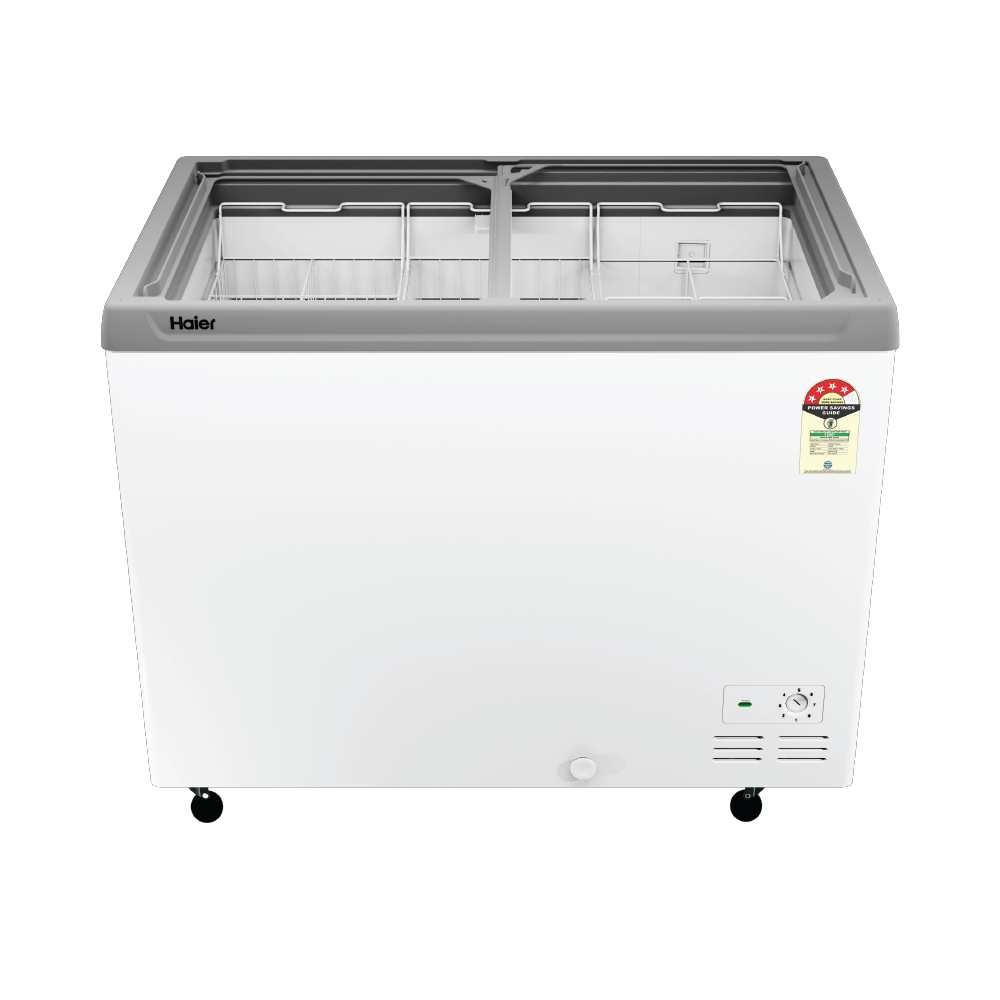 Haier 425L Glass Top Deep Freezer| 2026 STAR Rating (White)