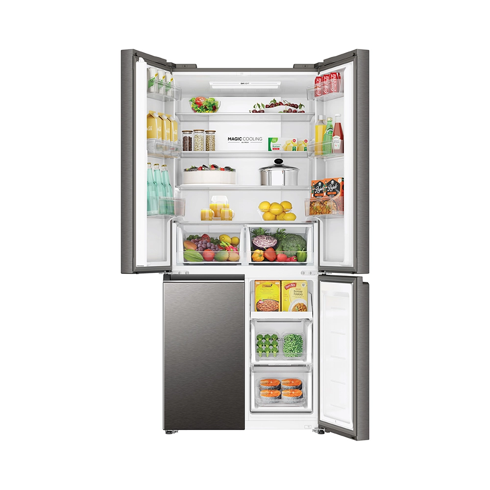 Haier 520L Inox Steel 4-Door Convertible Refrigerator HRB-600IS