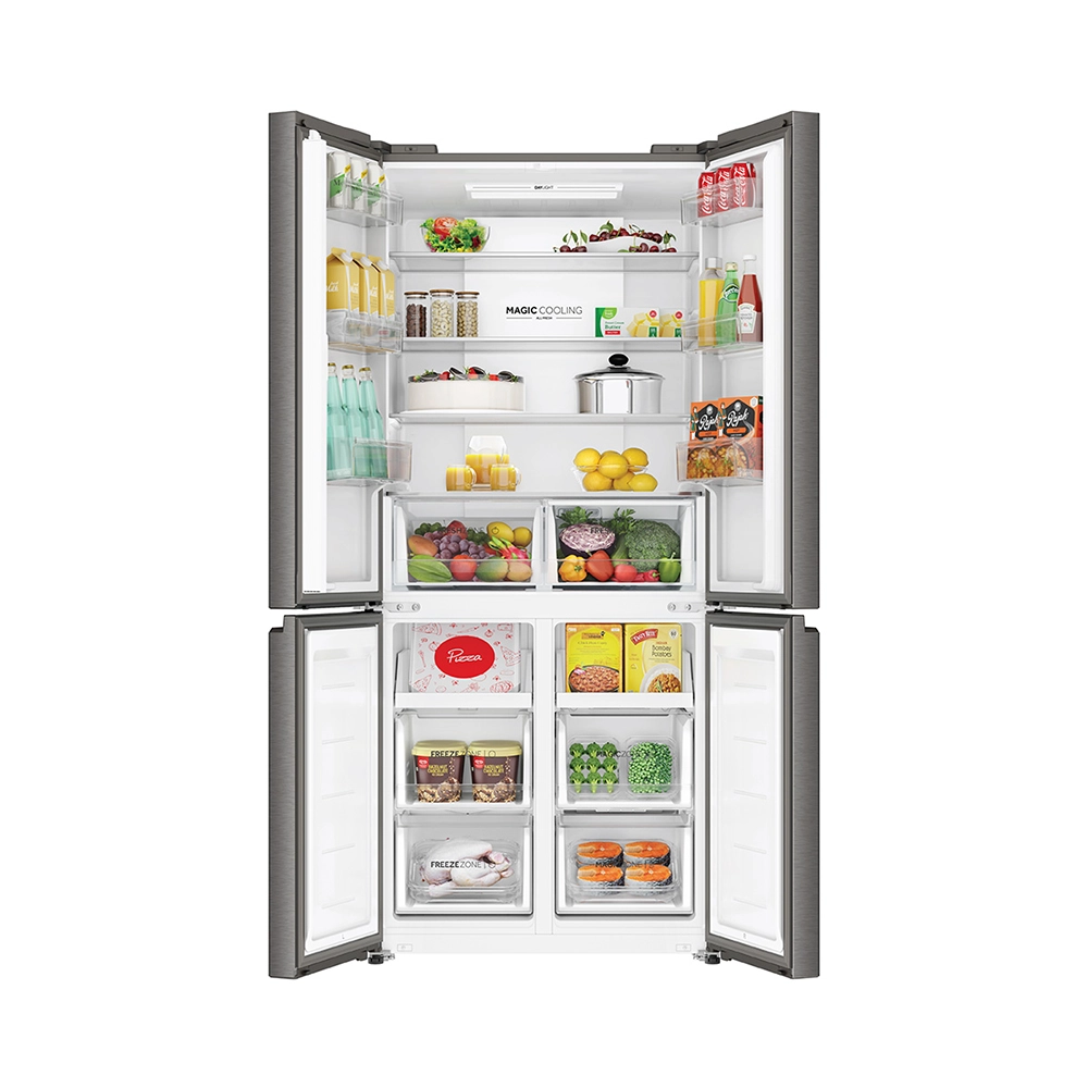Haier 520L Inox Steel 4-Door Convertible Refrigerator HRB-600IS