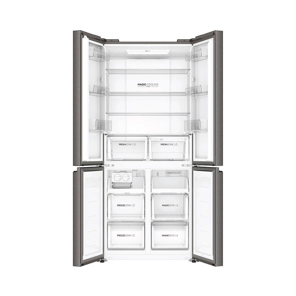 Haier 520L Inox Steel 4-Door Convertible Refrigerator HRB-600IS