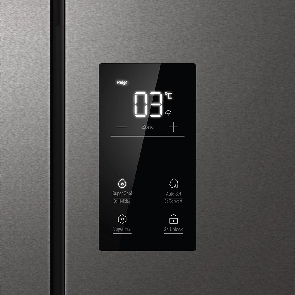 Haier 520L Inox Steel 4-Door Convertible Refrigerator HRB-600IS