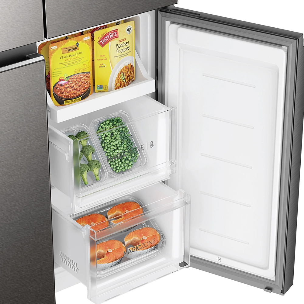 Haier 520L Inox Steel 4-Door Convertible Refrigerator HRB-600IS
