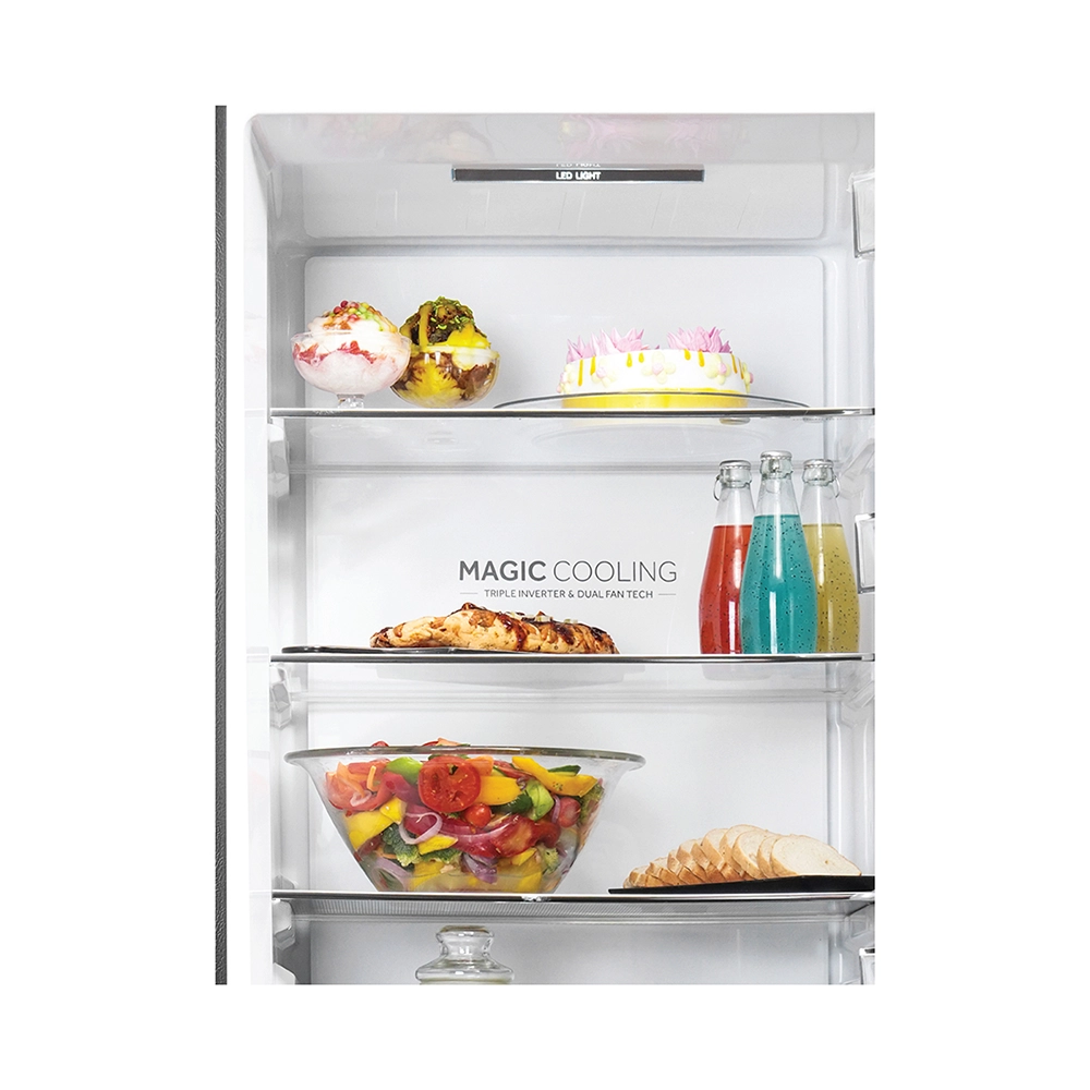 Haier 325L 2 Star Shiny Silver Bottom Mount Refrigerator