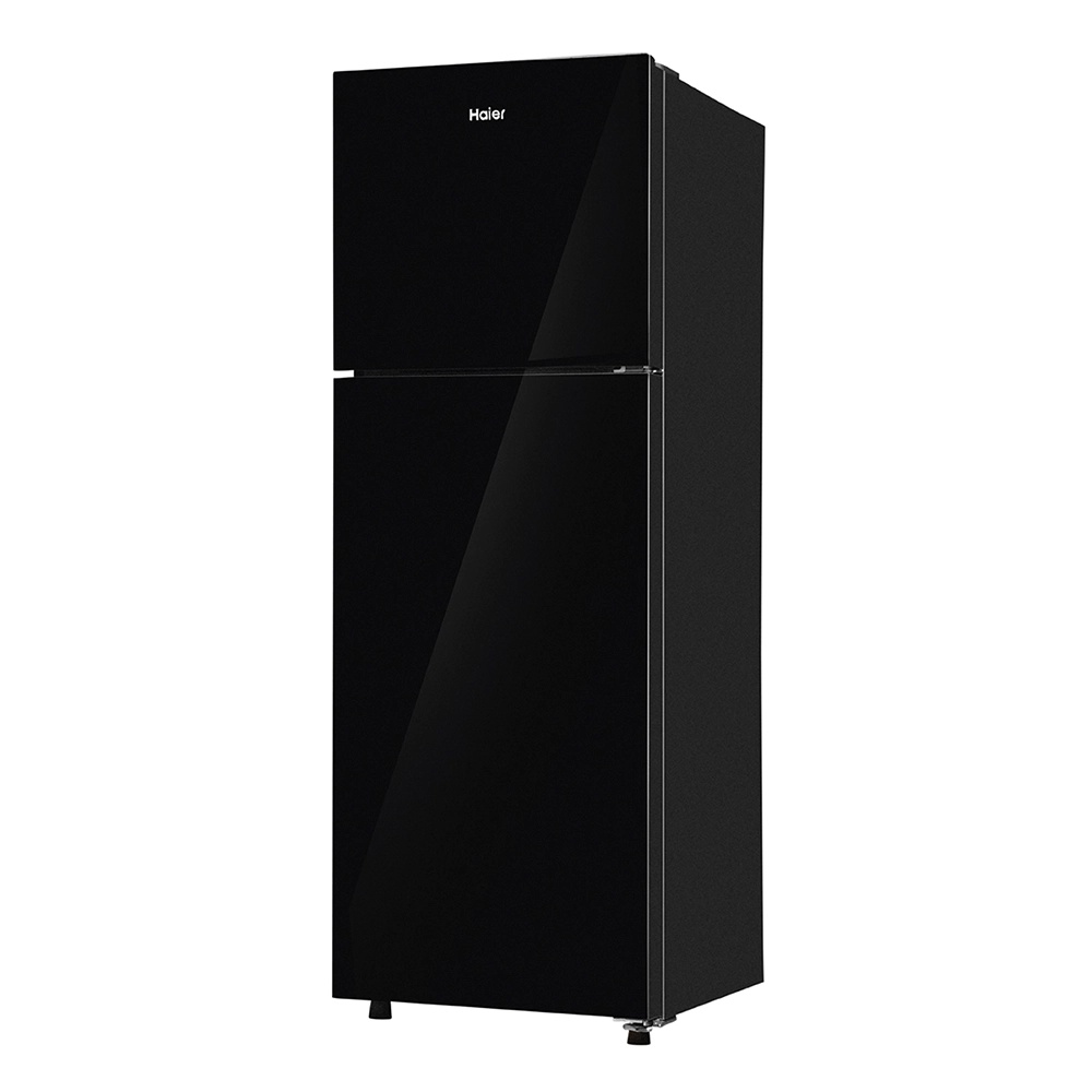 Haier 240L 2 Star Black Glass Double Door Refrigerator