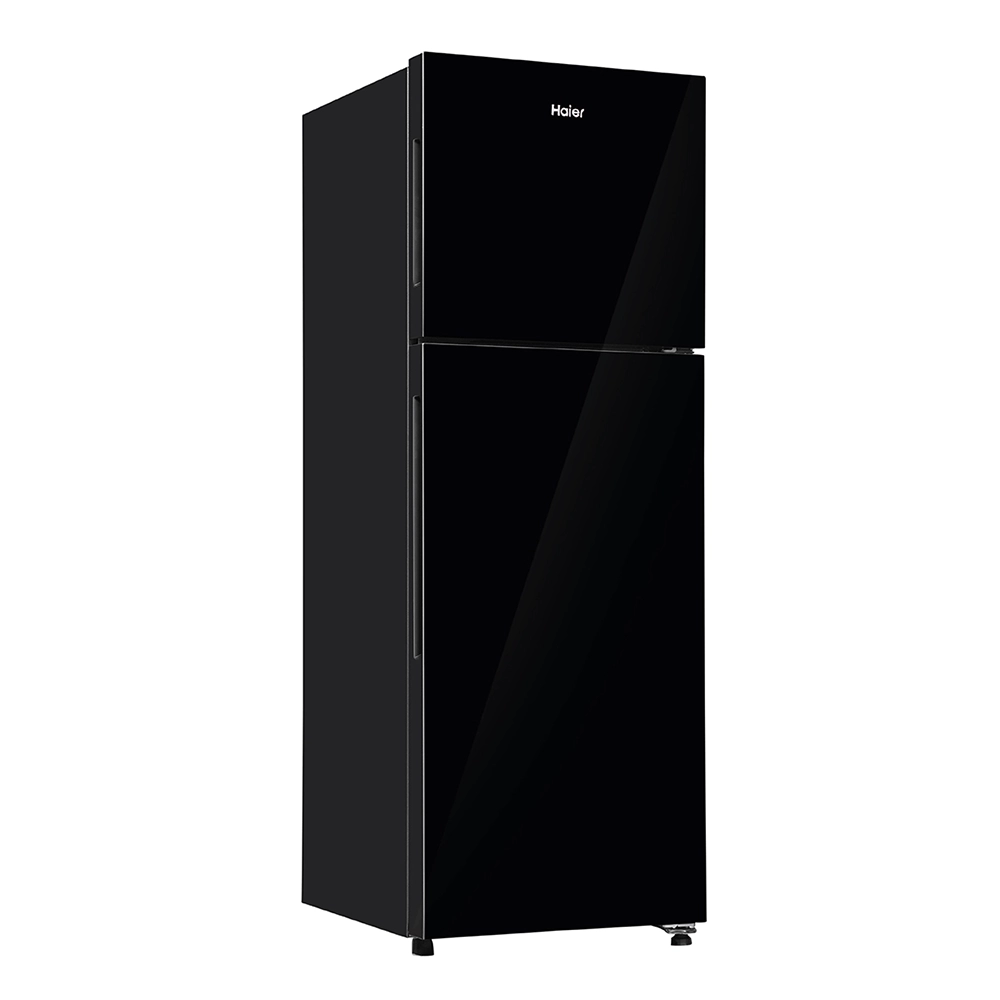 Haier 240L 2 Star Black Glass Double Door Refrigerator