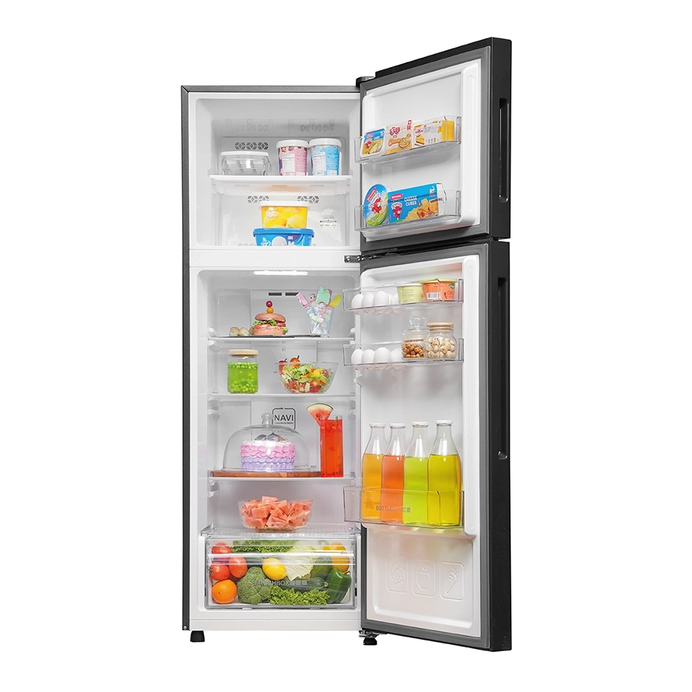 Haier 240L 2 Star Black Glass Double Door Refrigerator