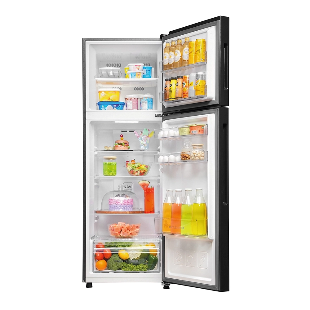 Haier 240L 2 Star Black Glass Double Door Refrigerator