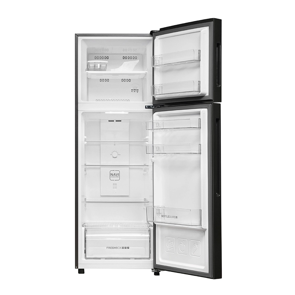 Haier 240L 2 Star Black Glass Double Door Refrigerator