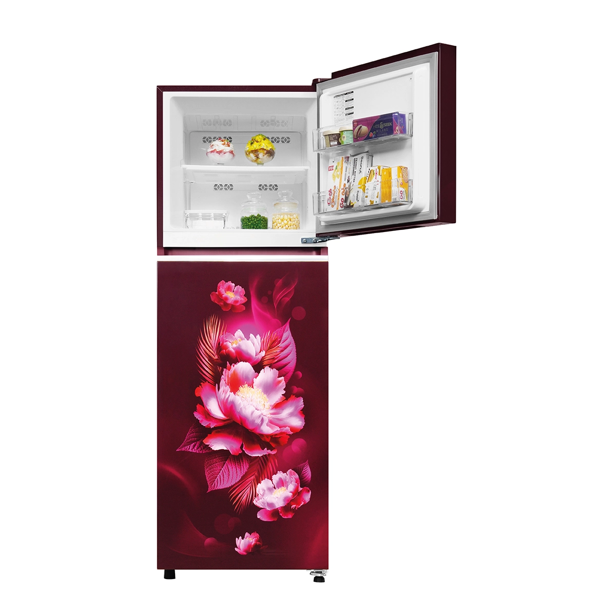 Haier 240L 2 Star Red Carnation Double Door Refrigerator