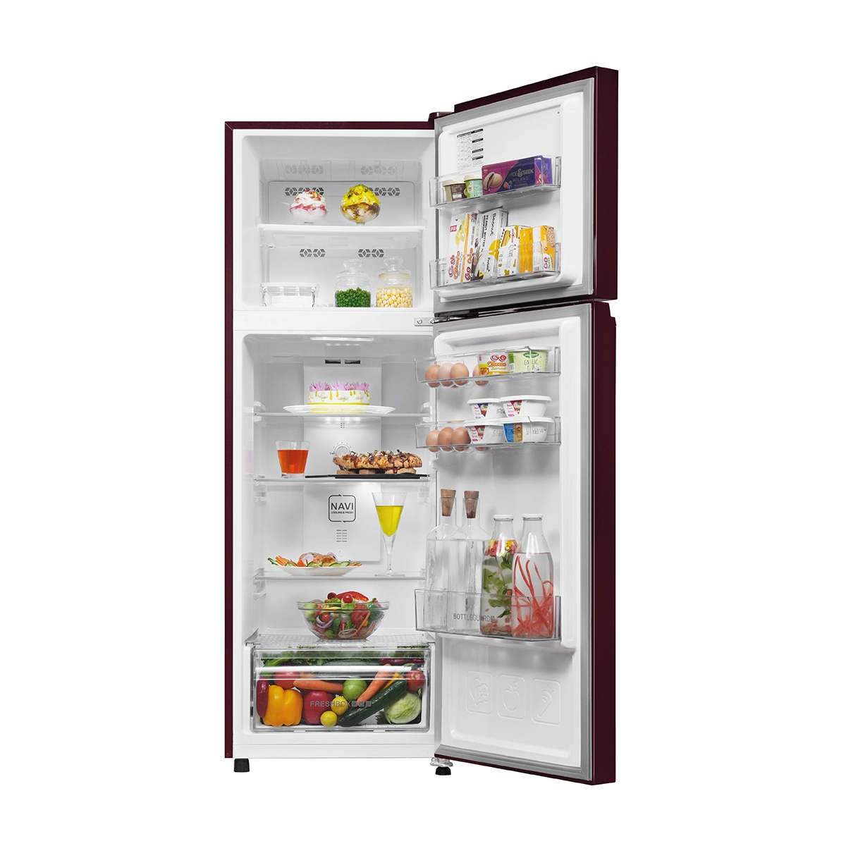 Haier 240L 2 Star Red Carnation Double Door Refrigerator
