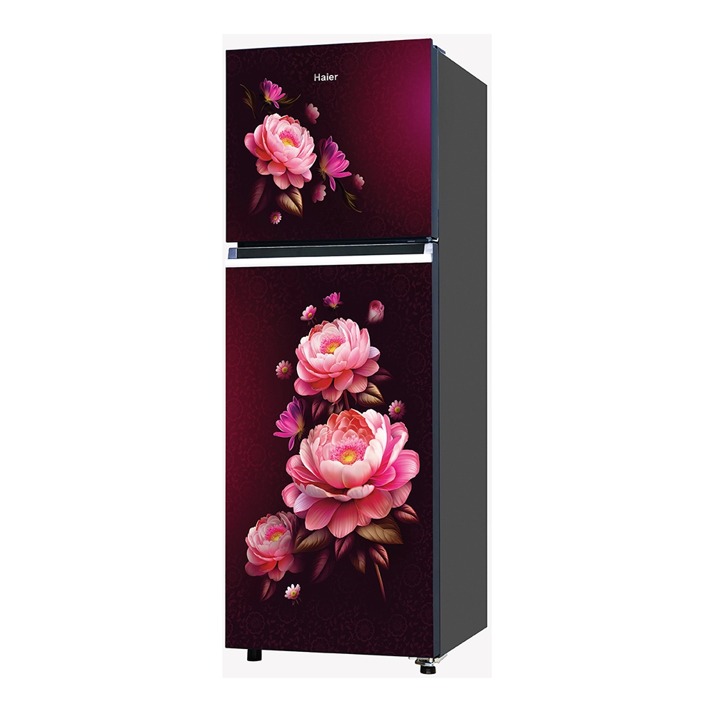 Haier 240L 2 Star Red Blossom Double Door Refrigerator