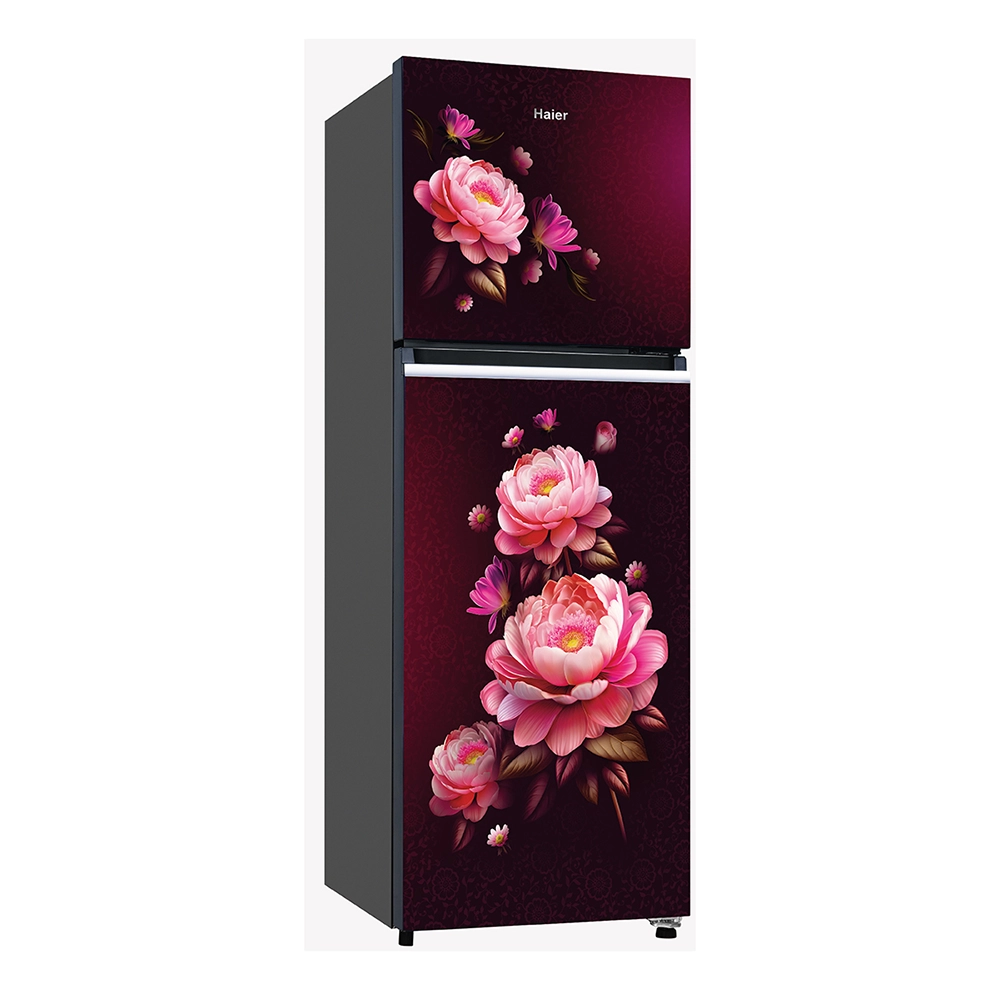 Haier 240L 2 Star Red Blossom Double Door Refrigerator