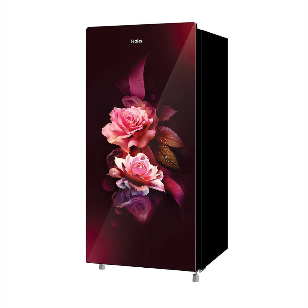 Haier 185L 2 Star Red Dime Glass Direct Cool Refrigerator