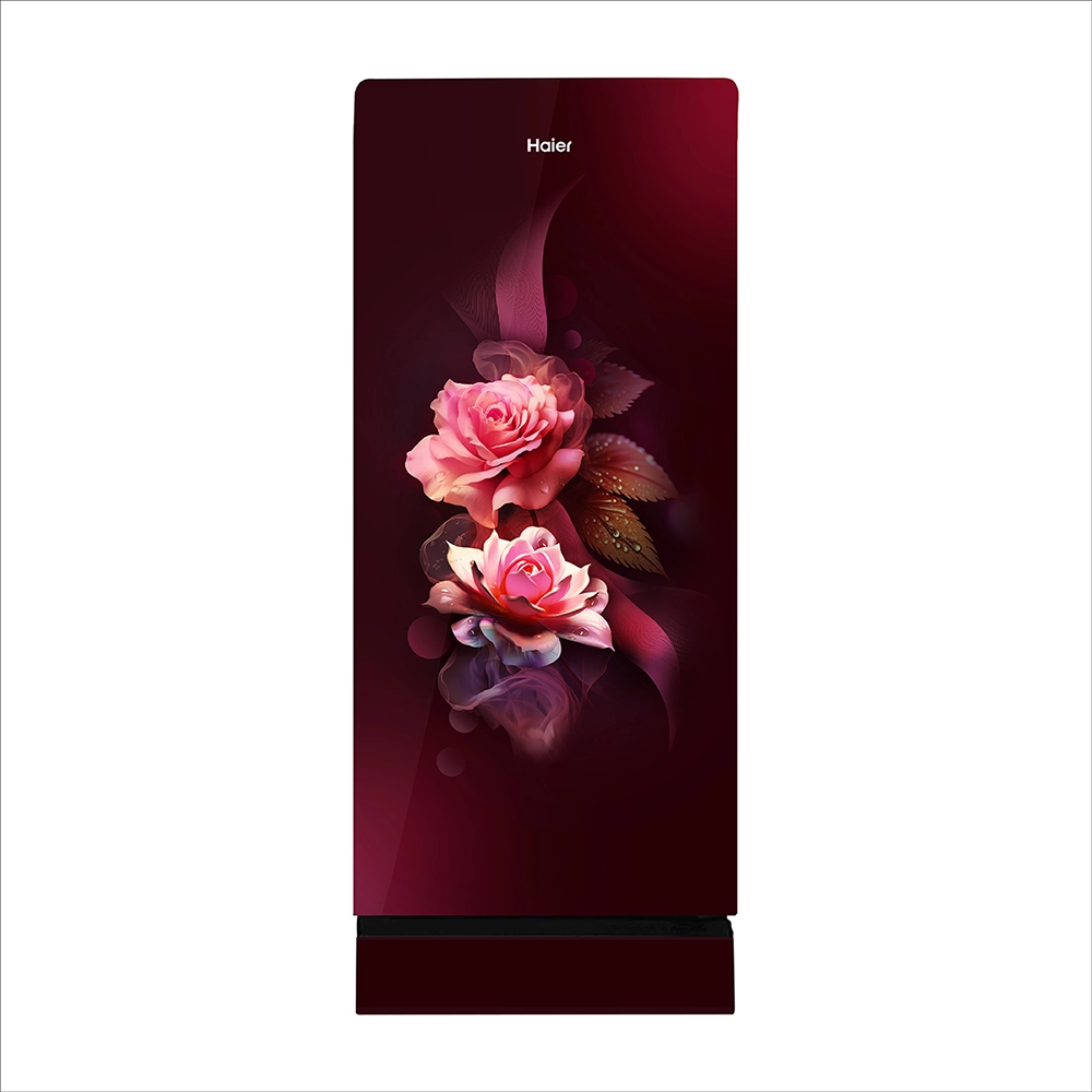 Haier 185L 2 Star Red Dime Glass Direct Cool Refrigerator