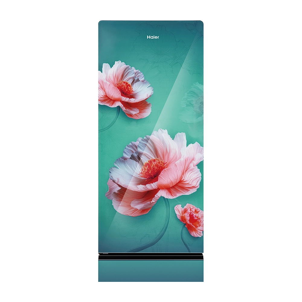 Haier 190L 5 Star Flocean Green Glass Single Door Refrigerator