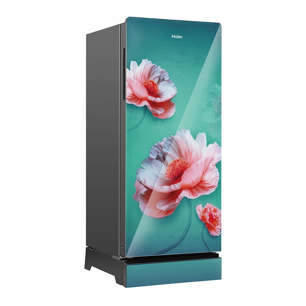Haier 190L 5 Star Flocean Green Glass Single Door Refrigerator