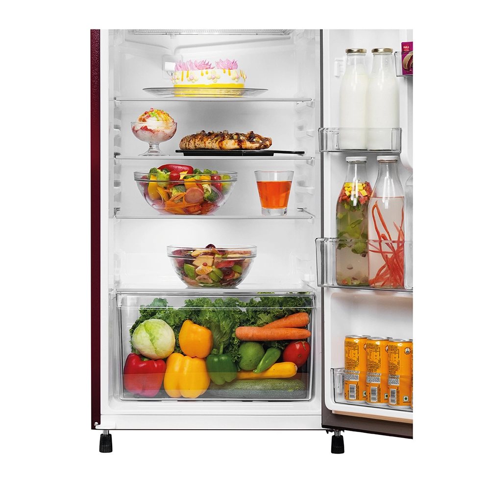 Haier 190L 3 Star Red Hilton Single Door Refrigerator