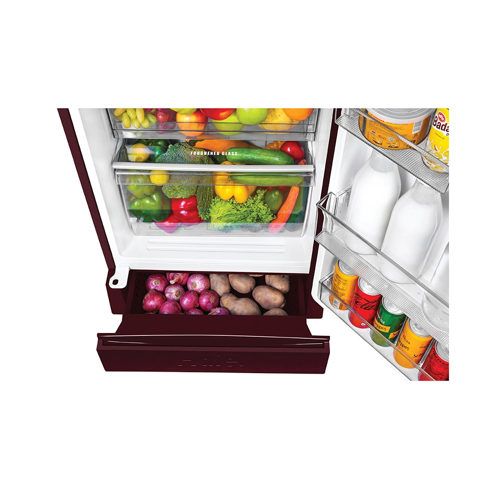 Haier 190L 3 Star Daisy Glass Single Door Refrigerator