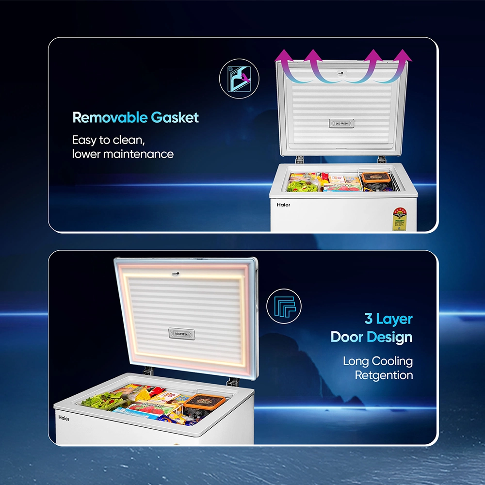 Haier 145 L  Single door-White Colour  Convertible Hardtop Freezer