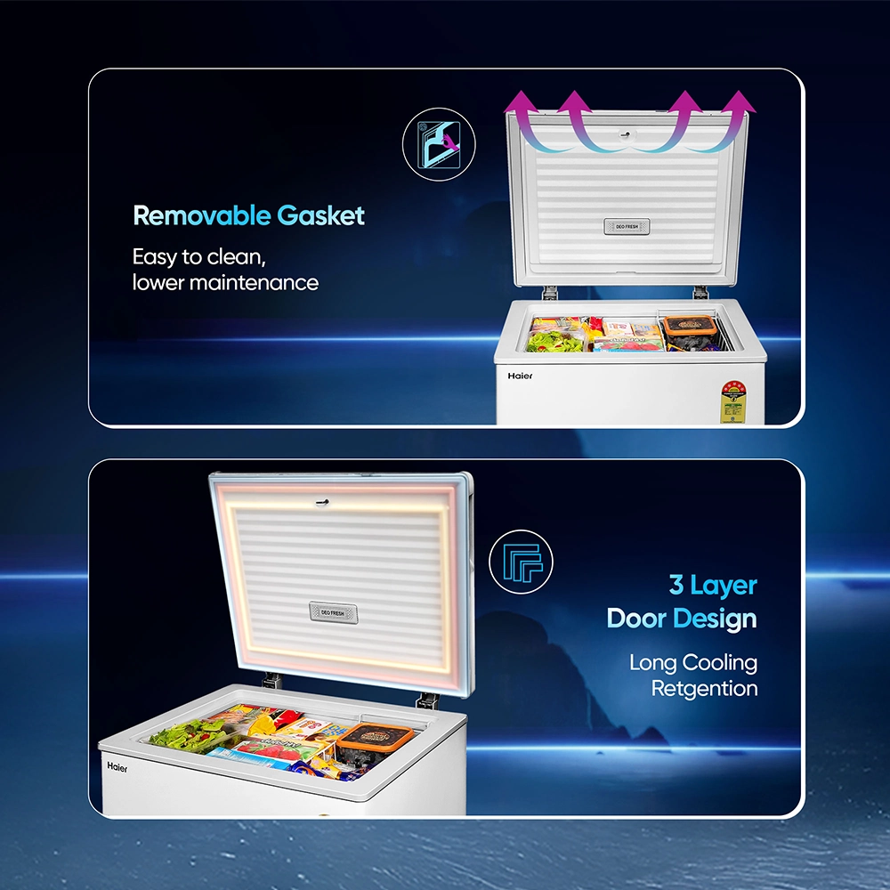 Haier 175 L Single door-White Colour Convertible Hardtop Freezer