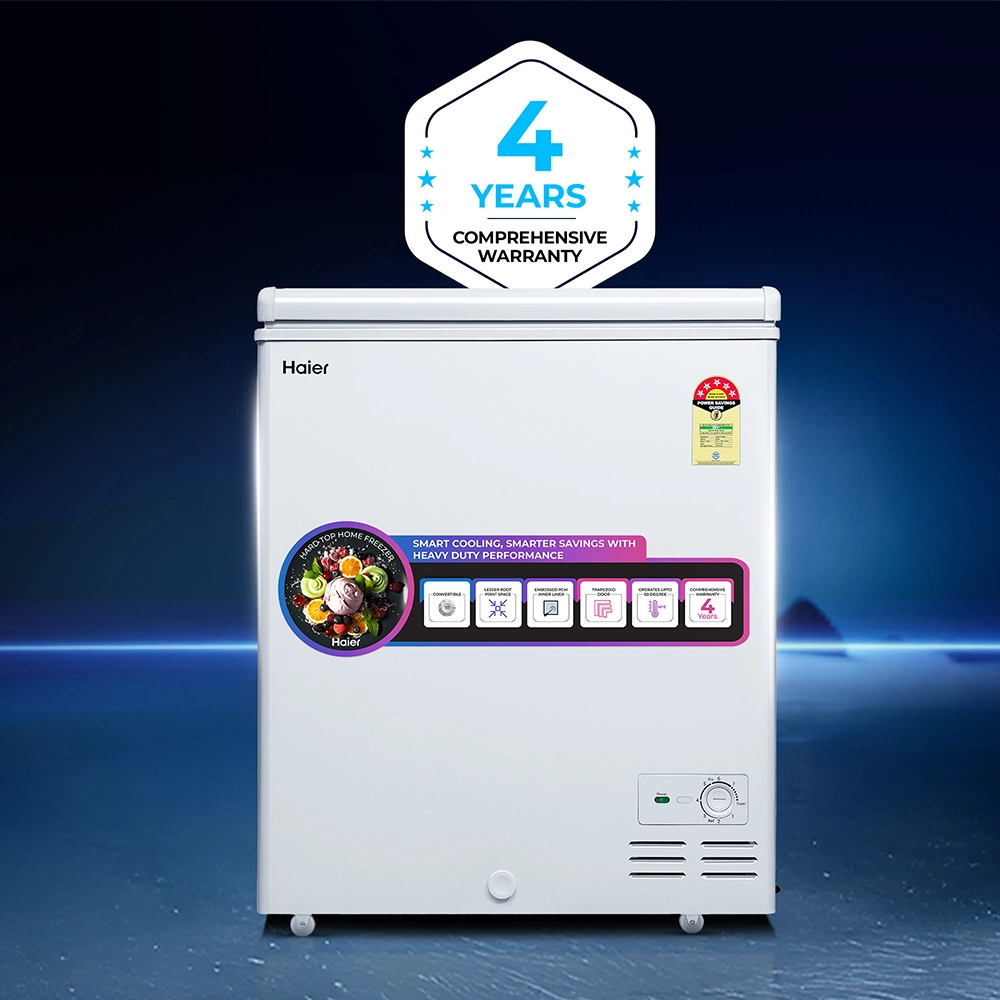 Haier 175 L Single door-White Colour Convertible Hardtop Freezer