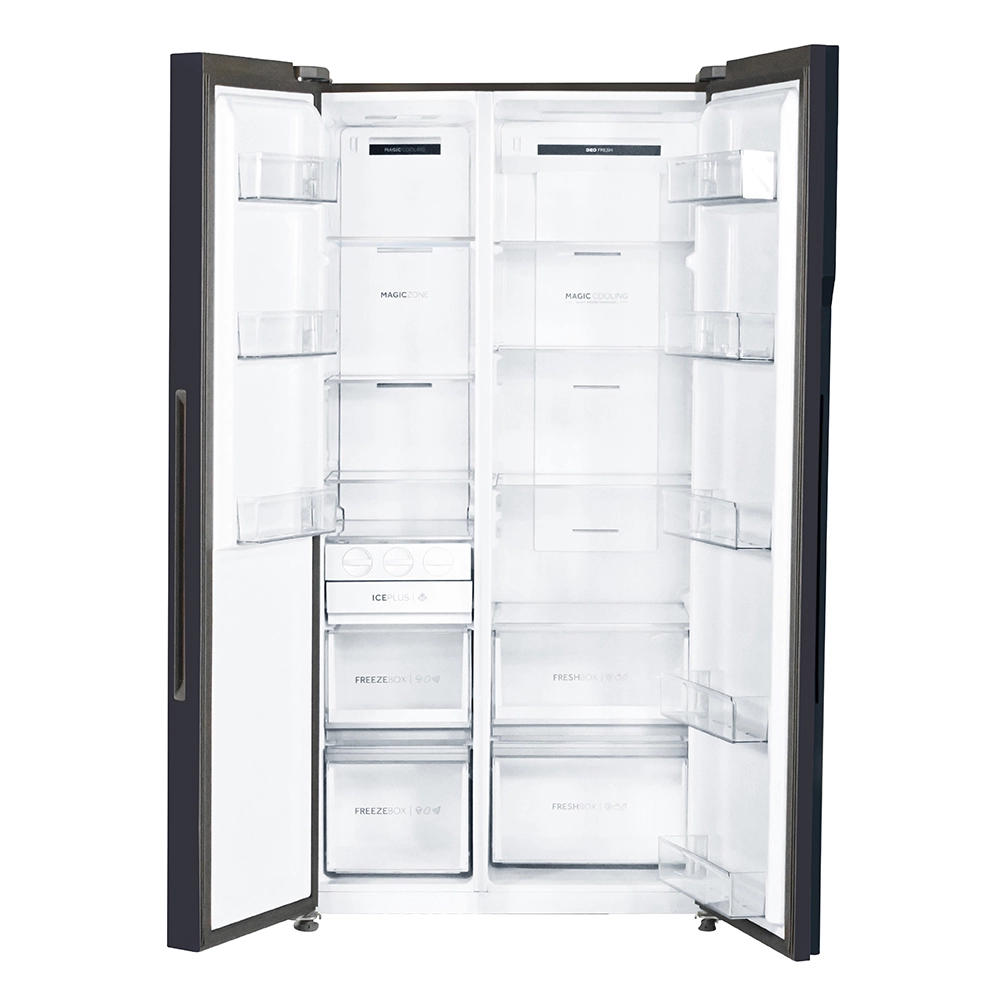 Haier Vogue 602L Black Yellow Glass 2-Door Convertible Fridge