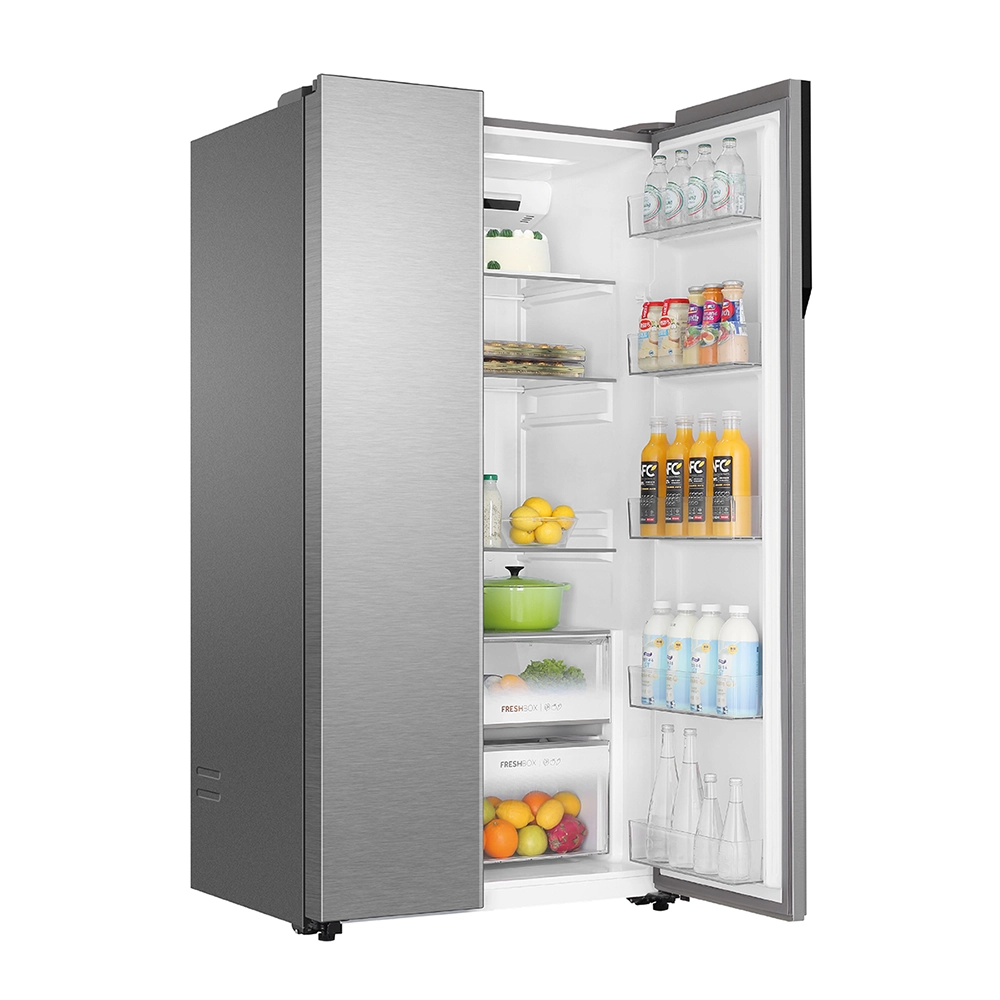 Haier 592L Shiny Steel  2 Door Side by Side Refrigerator