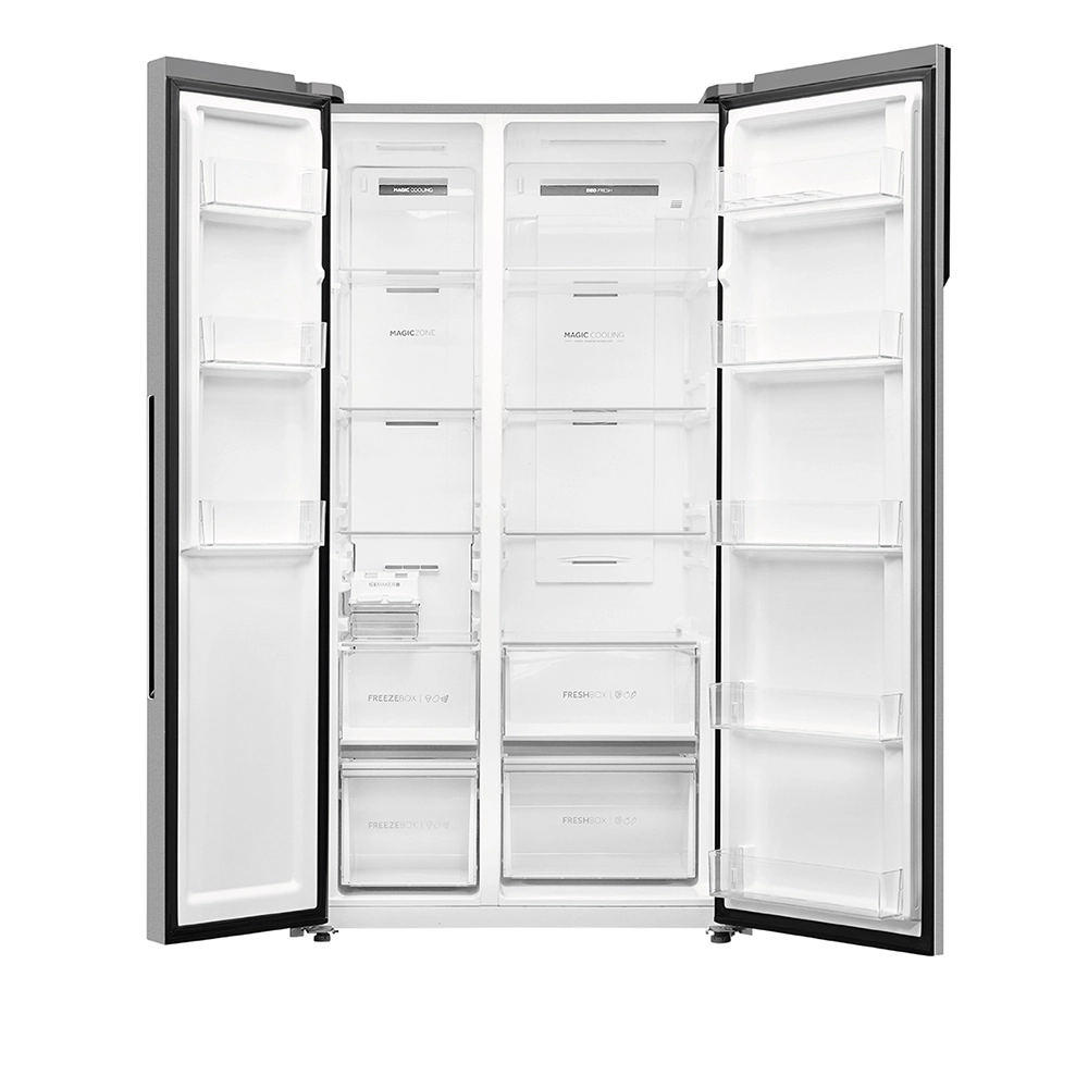 Haier 592L Shiny Steel  2 Door Side by Side Refrigerator