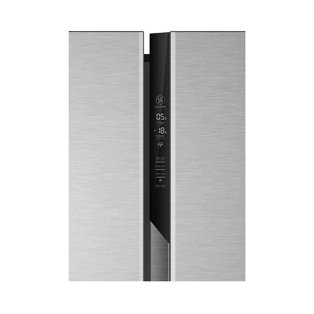 Haier 592L Shiny Steel  2 Door Side by Side Refrigerator